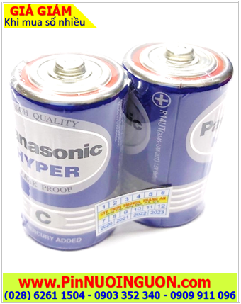 Panasonic R14UT/2S; Pin trung C 1.5v Panasonic R14UT/2S Heavy Duty _Made in ThaiLand _Vỉ 2viên